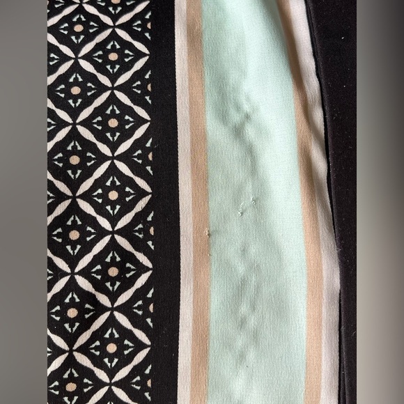 Dana Buchman Black w/Mint & Peach PatternedTunic Button Down Blouse; Size 12 - Picture 6 of 9